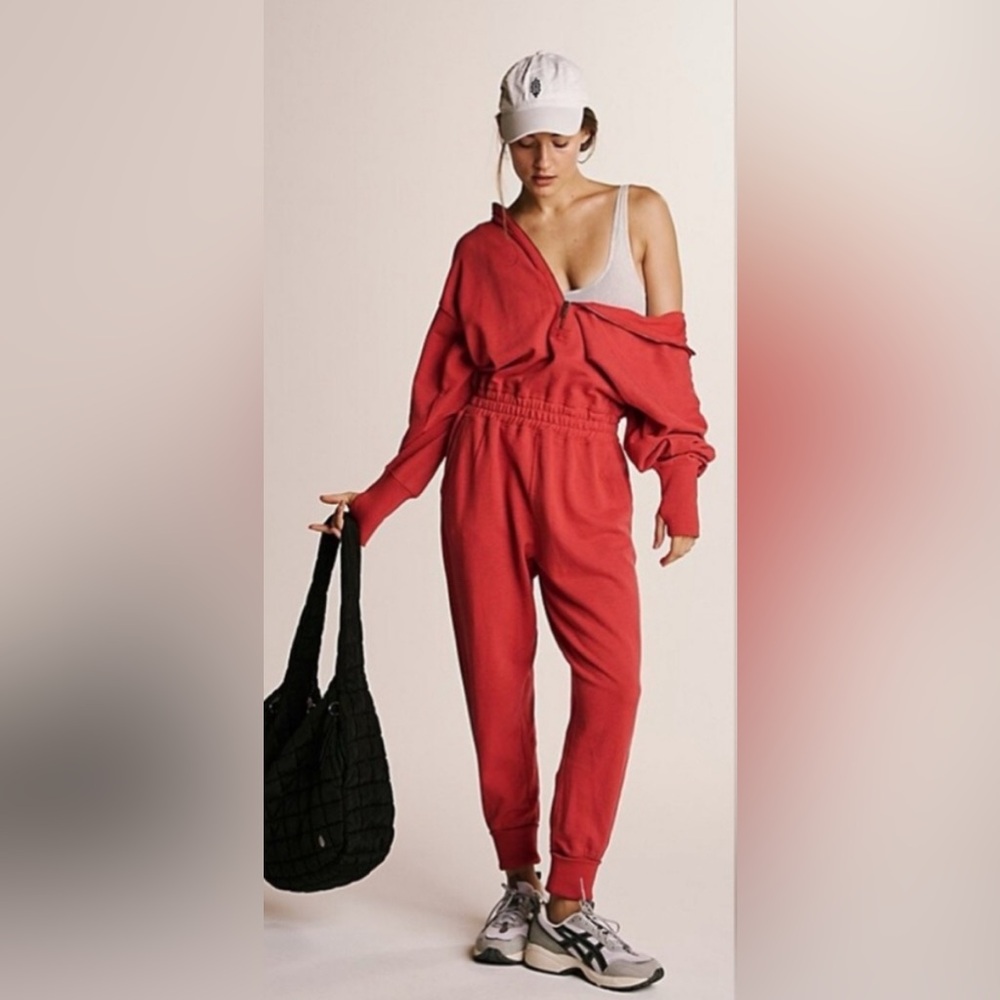 Free People Red Jumpsuit